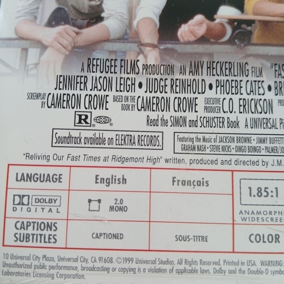 Fast Times at Ridgemont High (DVD, 1999, Widescreen Collectors Edition) - Picture 9 of 13